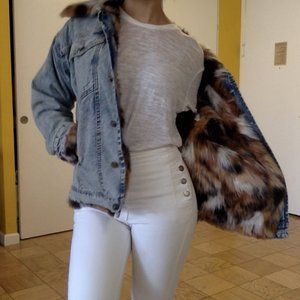 Urban Outfitters faux fur lined denim jacket